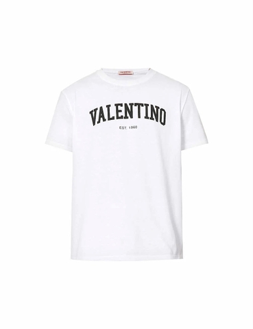 ÁO VALENTINO College logo-print cotton-jersey T-shirt