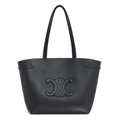 TÚI CELINE Medium Cabas Anaïs Cuir Triomphe bằng da bê hạt - đen