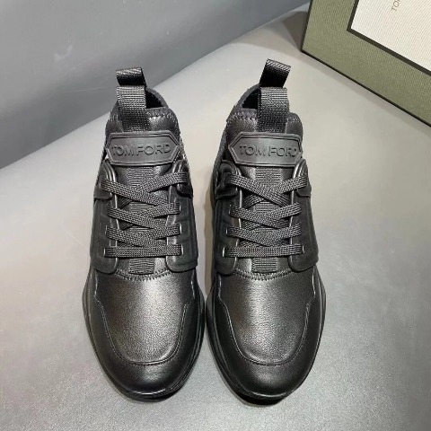 GIÀY TOM FORD TF BLACK LEATHER SNEAKER SHOES AAA