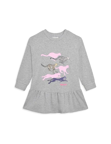 ÁO MOSCHINO Mini Bear logo-print stretch-cotton-jersey dress 4-14 years
