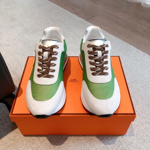 GIÀY HERMES BOUNCING SNEAKER LOW SPORTS SUEDE GREEN