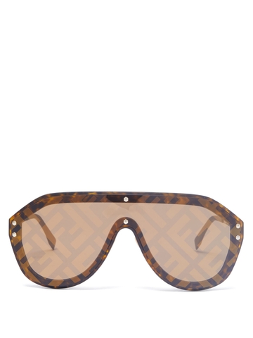 FENDI FF shield metal sunglasses