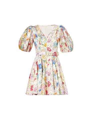 VÁY ZIMMERMANN Clover floral-print linen mini dress