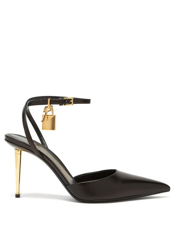 GIÀY TOM FORD Padlock-charm leather sling back pumps SS2022