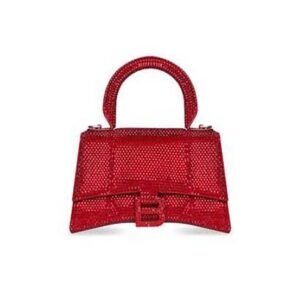 TÚI Balenciaga Women Hourglass XS Handbag with Rhinestones-Red