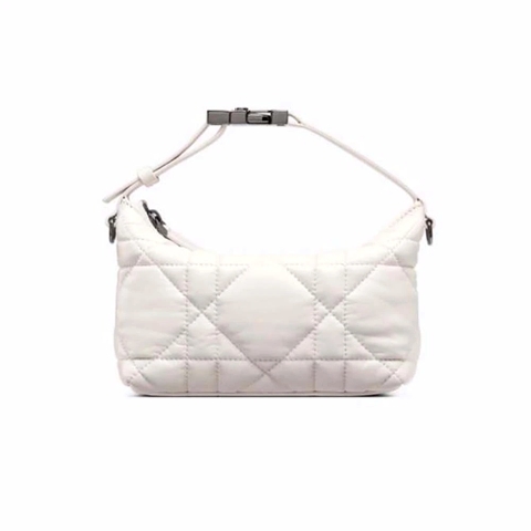 TÚI Dior Women Small Diortravel Nomad Pouch Latte Macrocannage Calfskin