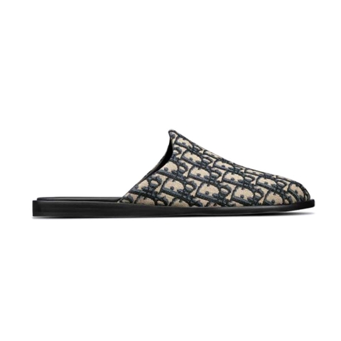 GIÀY DIOR Indior Mule Beige and Black Dior Oblique Jacquard