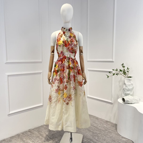 VÁY ZIMMERMANN RED FLOWER PRINT SLEEVES DRESS High Classy