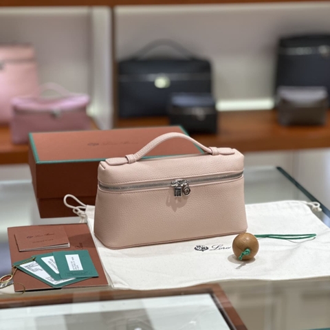 TÚI Loro Piana Women Extra bằng da bê màu hồng anh đào Cherry Blossom Pink 19