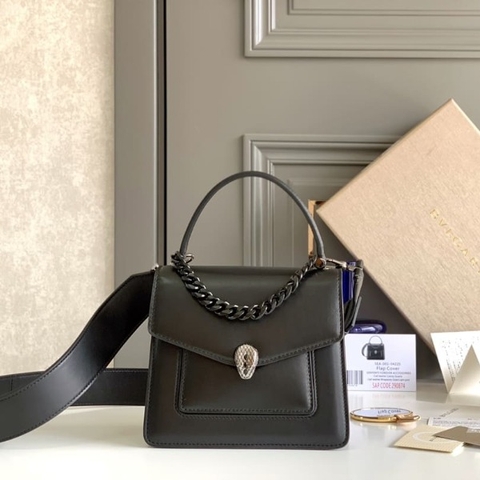 TÚI BULGARI SERPENTI FOREVER SHEEPSKIN BLACK HIGH CLASSY DA CỪU