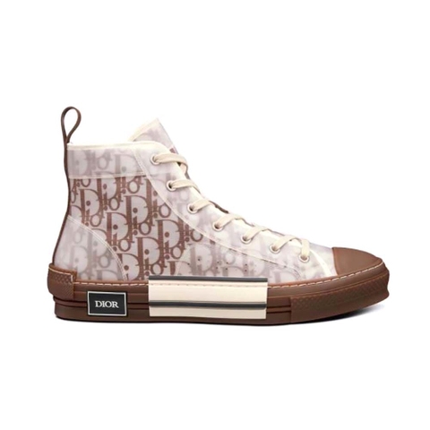 GIÀY DIOR B23 High-Top Sneaker Coffee Dior Oblique Canvas