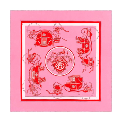KHĂN Hermes Women Ex-Libris Scarf 90-Pink