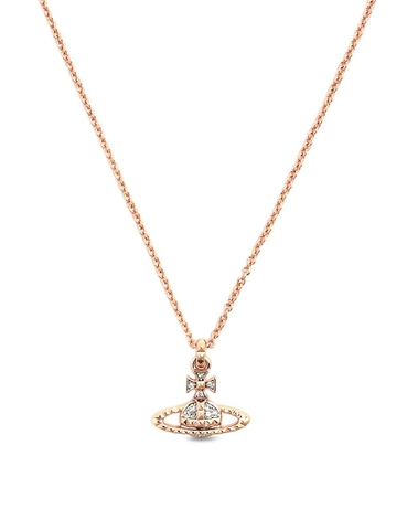 Dây chuyền VIENNE WESTWOOD Mayfair Bas Relief rose gold and rhodium-plated brass and crystal pendant necklace