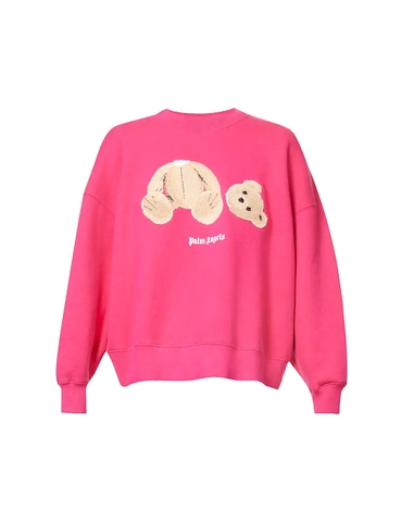 ÁO PALM ANGELS Bear-print relaxed-fit cotton sweatshirt