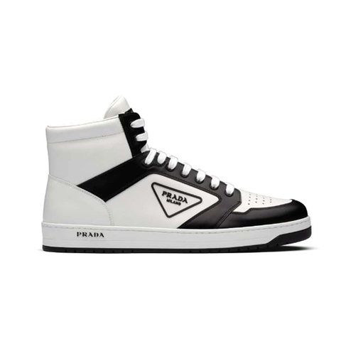 GIÀY PRADA Sporty Leather High-Top Sneakers-Black