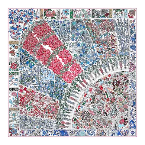 KHĂN Hermes Women Fleurs De Giverny Scarf 90