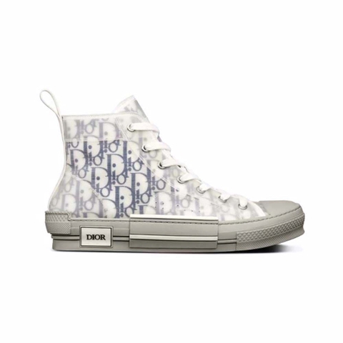 GIÀY DIOR B23 High-Top Sneaker White and Navy Blue Dior Oblique Canvas