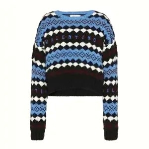 ÁO Dior Women Embroidered Sweater Navy Blue Cashmere Knit