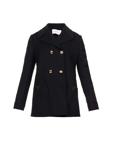 ÁO VALENTINO Caban logo-appliqué wool and cashmere blend jacket