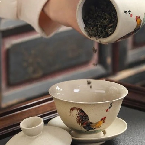 Bộ Trà Gốm Mộc Vẽ Thần Kê