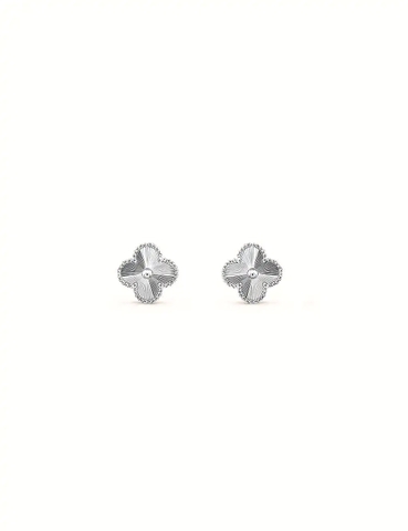 Bông tai VAN CLEEF & ARPELS Vintage Alhambra 18ct white-gold stud earrings 18K GOLD