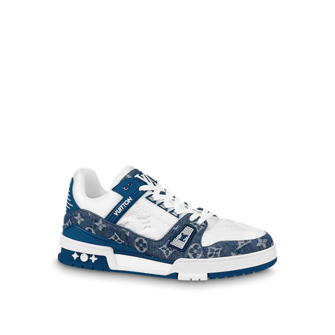 GIÀY LOUIS VUITTON LV TRAINER SNEAKER DENIM BLUE
