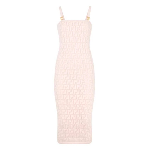 VÁY Fendi Pink Viscose Dress with Made of Pink Viscose Yarn