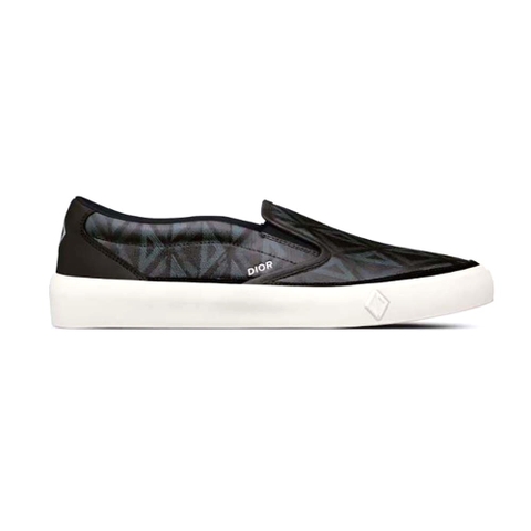 GIÀY DIOR B101 Slip-on Sneaker Black CD Diamond Canvas and Smooth Calfskin