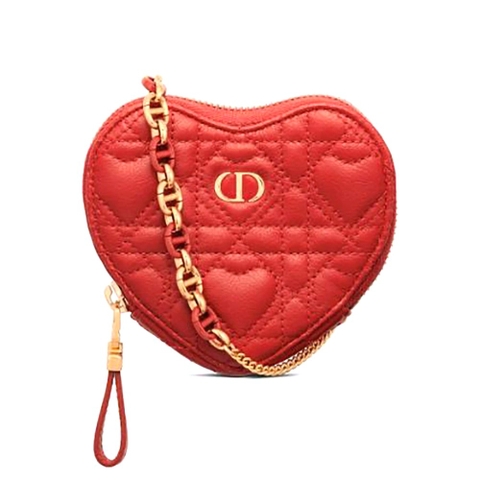 TÚI Dior Women Dioramour Dior Caro Heart Pouch with Chain