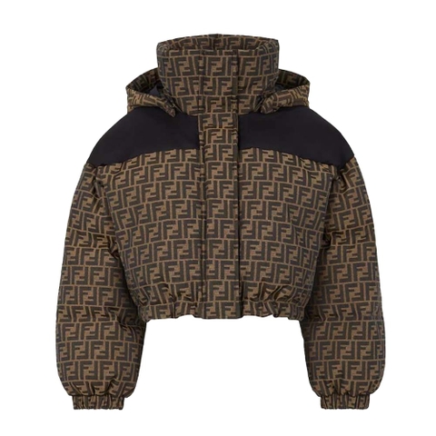 ÁO Fendi Women Ski Jacket Brown Canvas Jacket-Brown