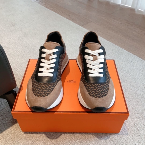 GIÀY HERMES BOUNCING SNEAKER LOW SPORTS SUEDE BROWN