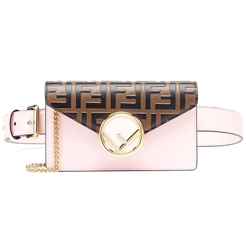 TÚI Fendi Women Belt Bag in Calf Leather-Pink