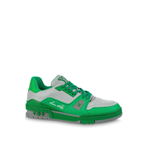 GIÀY LOUIS VUITTON LV TRAINER SNEAKER GREEN GRAY