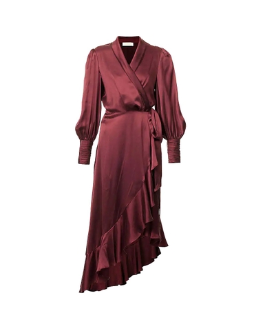 VÁY ZIMMERMANN Plunge-neck wrap-over silk midi dress