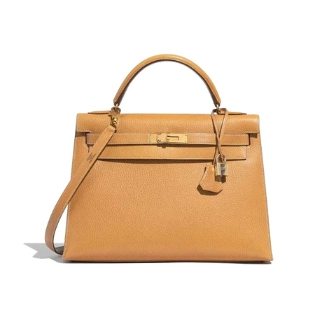 TÚI Hermès Kelly 32 Ardennes Moutarde Gold Buckle khóa vàng