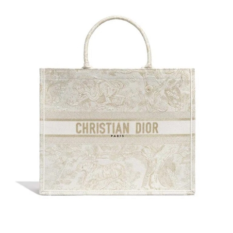TÚI DIOR Book Tote Large Canvas Beige Gold
