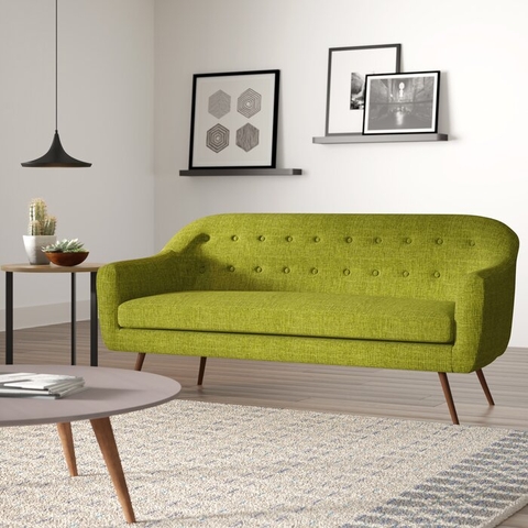 SOFA NỈ CHÂN GỖ NITEC Flared Arm Sofa