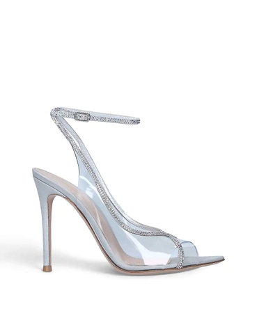 DÉP GIANVITO ROSSI Crystelle crystal-embellished leather heeled sandals