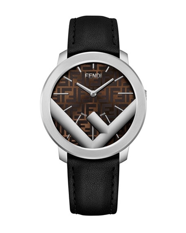 FENDI  FF-Motif Analog Leather Watch