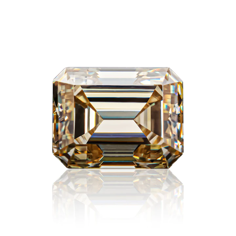 KIM CƯƠNG Emerald Cut Natural Yellow Loose Moissanite Stone