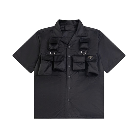 ÁO PRADA SHIRT POCKET RE-NYLON MÀU ĐEN UNISEX
