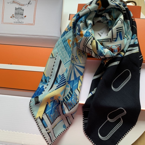 KHĂN HERMES H Family cashmere scarf