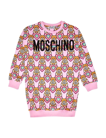 ÁO MOSCHINO Heart-print stretch-cotton jersey dress 6-14 years