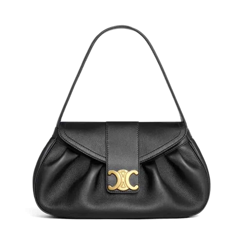 TÚI CELINE Medium Polly Bag in Supple Calfskin-Black