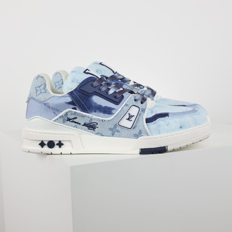 GIÀY LOUIS VUITTON TRAINERS CAMOUFLAGE BLUE AND WHITE