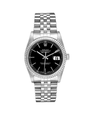ĐỒNG HỒ ROLEX Black 18k White Gold And Stainless Steel Datejust automatic
