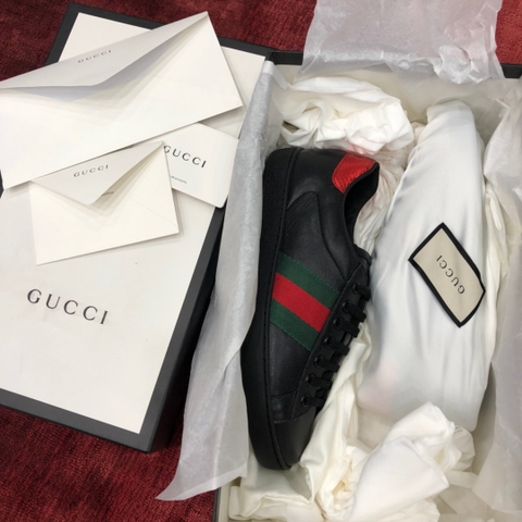 GIÀY GUCCI Leather Ace Sneakers Black