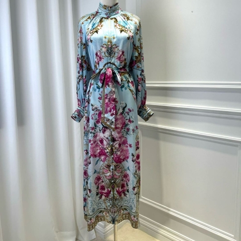 VÁY CAMILLA SKY BLUE FLORAL PRINT LONG DRESS High Classy