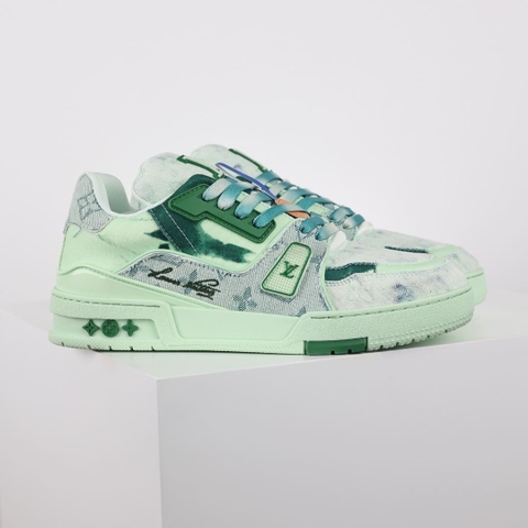 GIÀY LOUIS VUITTON TRAINERS CAMOUFLAGE GREEN AND WHITE