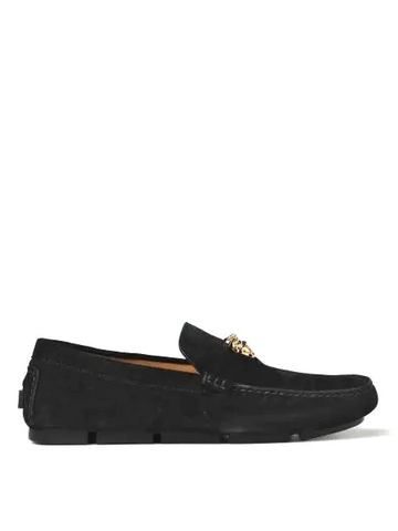 GIÀY VERSACE Medusa head Black loafers